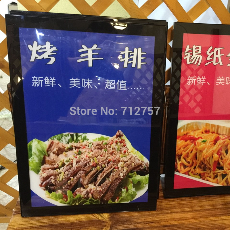 2016 restaurant display aluminum led restaurant menu light box.jpg