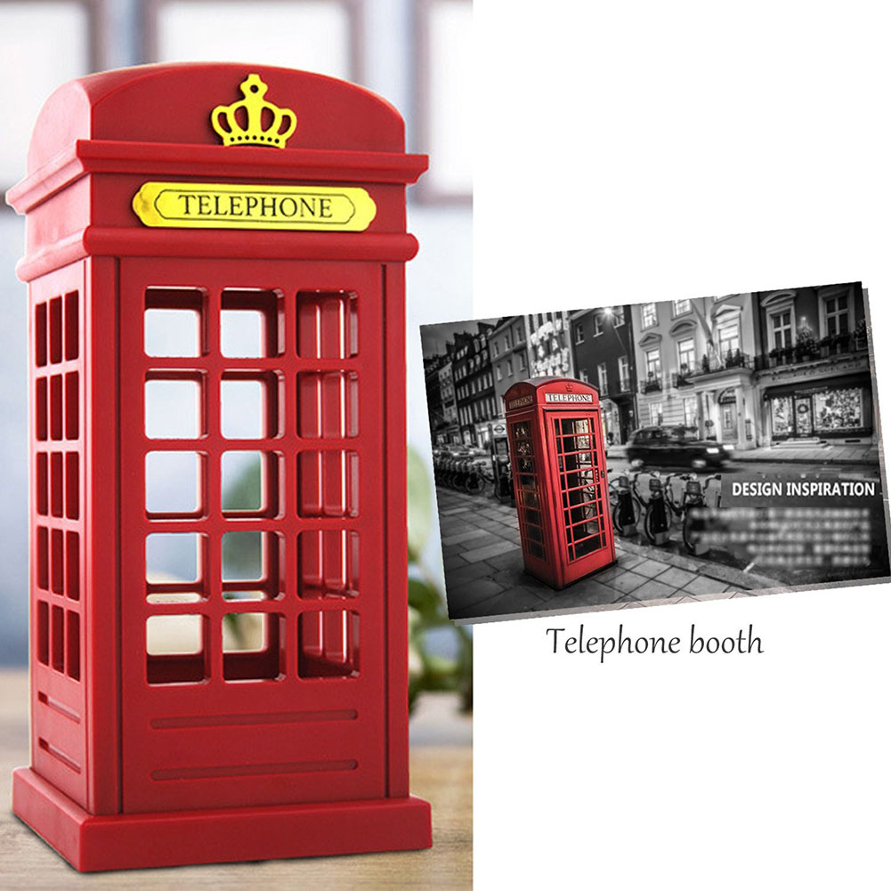 China Ancient Charming Style Design Vintage Telephone Booth Touch Sensor Control LED Night Lamp for Shop Decoration With Battery