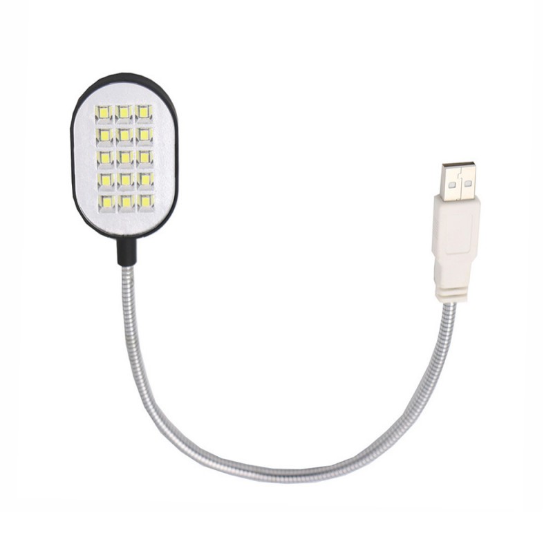 Flexible Ultra Bright Mini 15 LED Computer USB work Light Lamp For PC Laptop Computer Convenient for reading