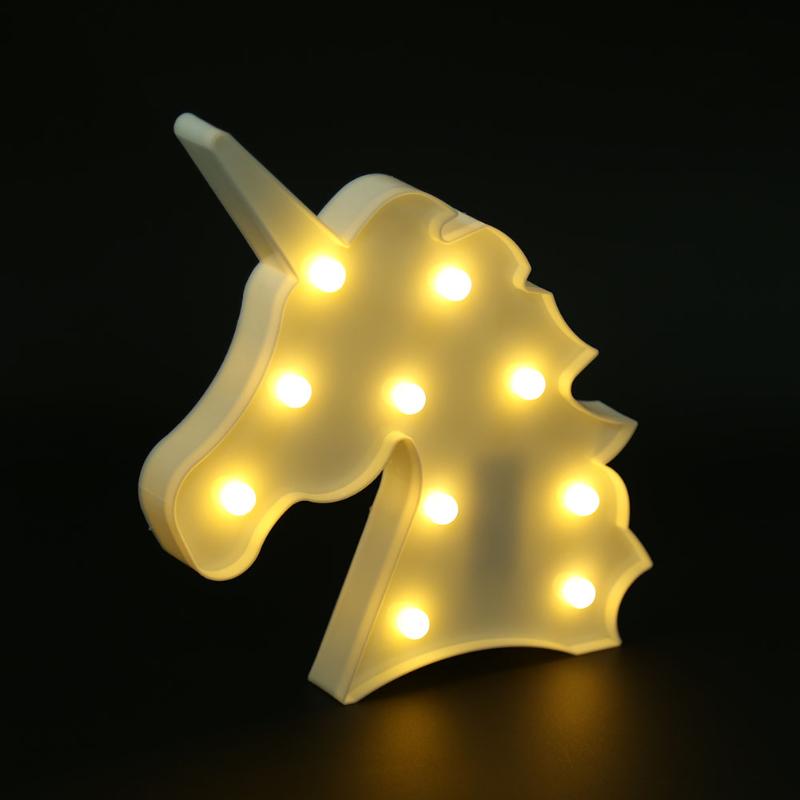 3D Unicorn Lamp Table Light on Wall Christmas LED Night Light for Children Bedroom Home Decoration Desk Lights
