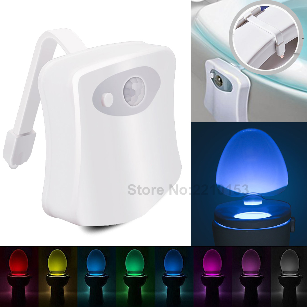 Toilet Night Light 8 Color Changing Toilet Body Sensor Lights LED Motion Activated Smart Toilet Seat for Bathroom Night Lights