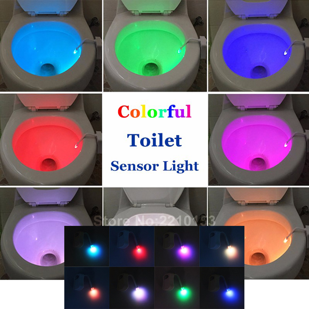 Toilet Night Light 8 Color Changing Toilet Body Sensor Lights LED Motion Activated Smart Toilet Seat for Bathroom Night Lights