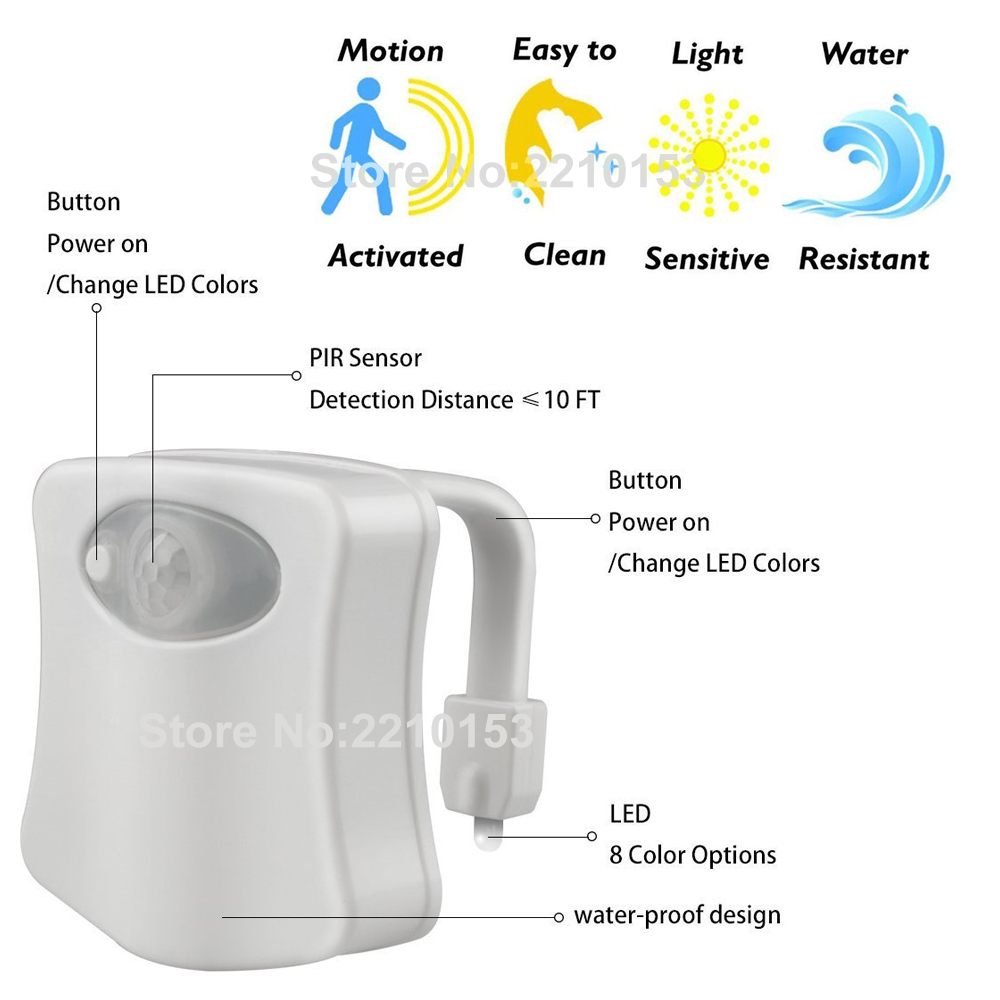 Toilet Night Light 8 Color Changing Toilet Body Sensor Lights LED Motion Activated Smart Toilet Seat for Bathroom Night Lights