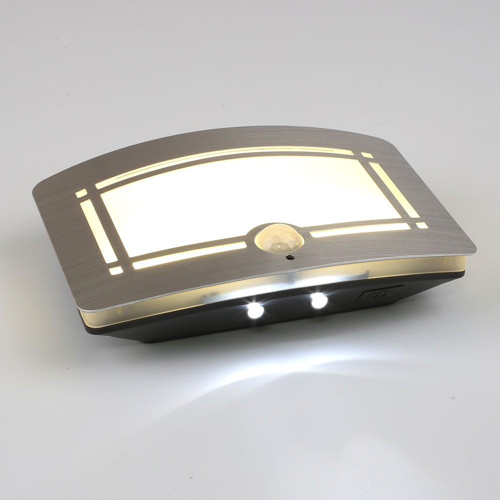 Body Motion Sensor Battery Operated LED Wall Lamp Light Outdoor Balcony Night Light