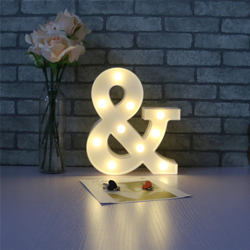 DELICORE-White-Letter-Symbol-LED-Marquee-Night-Light-Sign-Alphabet-Light-Indoor-Wall-Decoration-Light-Up