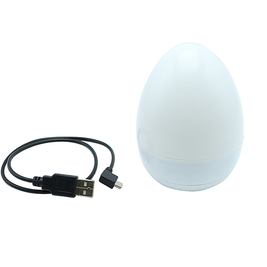 7 Color Waterproof Egg Shaped Novelty LED Night Light USB Rechargeable Bedside Table lamp 80X100MM kid Baby Sleeping Night light