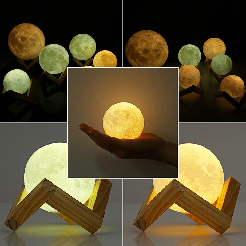 3D USB LED Magical Luna Night Light Moon Lamp Desk Charging Touch Control