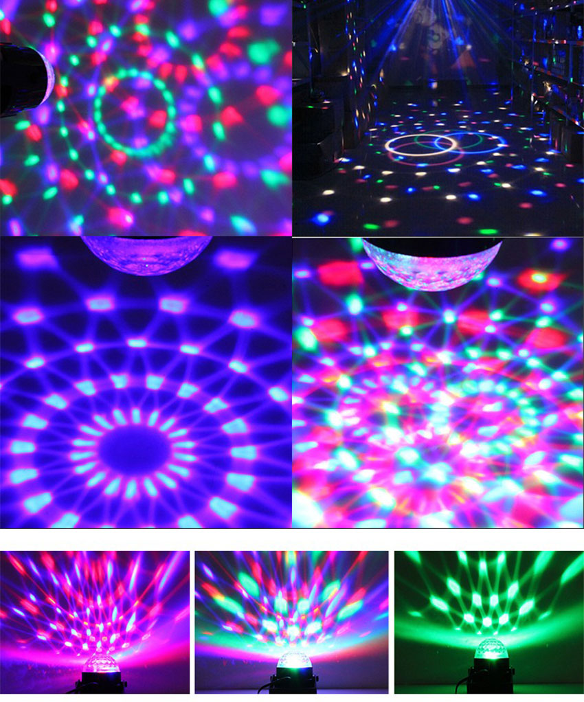  EU US Plug DISCO BALL PARTY LIGHTS Bluetooth Remote Control Mini Stage Effect Light Crystal Decor Lamp with MP3 Music Player (14)