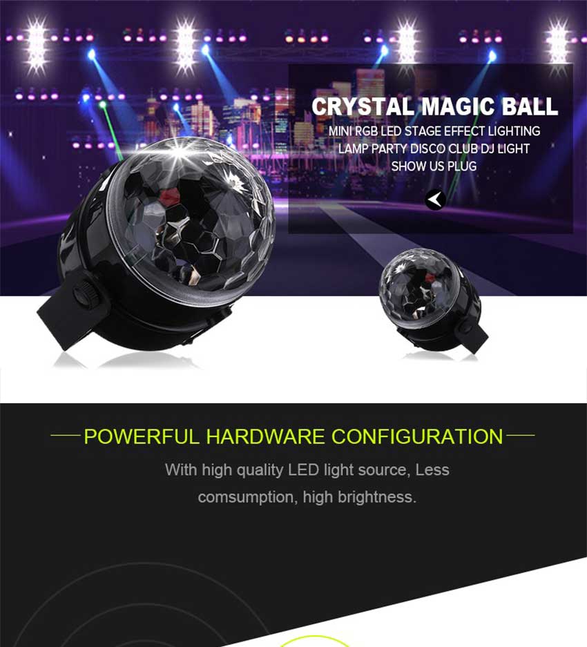  EU US Plug DISCO BALL PARTY LIGHTS Bluetooth Remote Control Mini Stage Effect Light Crystal Decor Lamp with MP3 Music Player (1)
