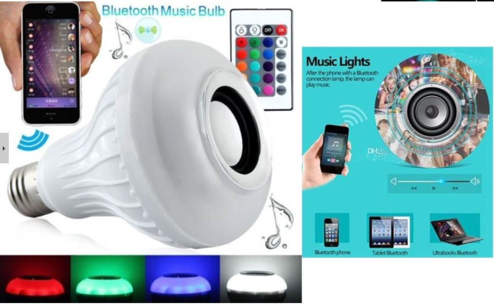 Wireless 12W Power E27 LED rgb Bluetooth Speaker Bulb Light Lamp Music Playing05