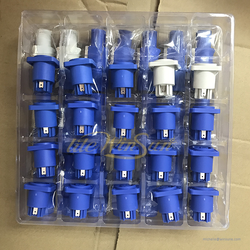 Litewinsune 20 Sets Lot Free Ship Blue Powercon from Stage Lighting Beam Spot Wash Moving Head Lighting Power Connector