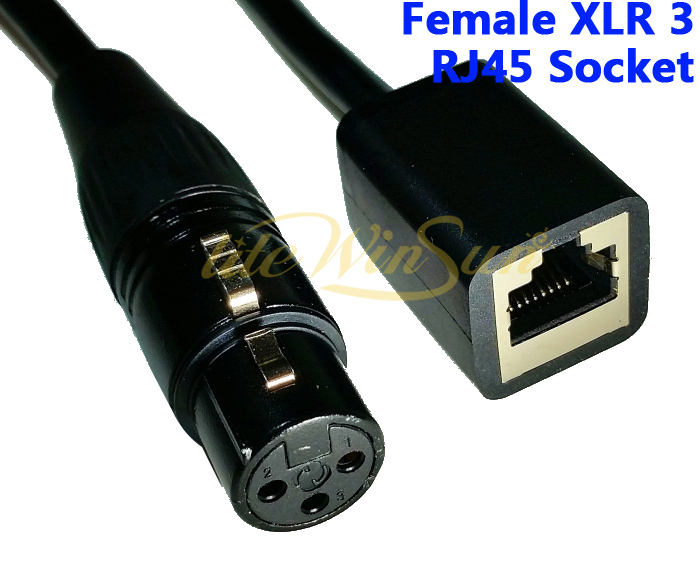 rj45 network interface to xlr-3 female socket converters