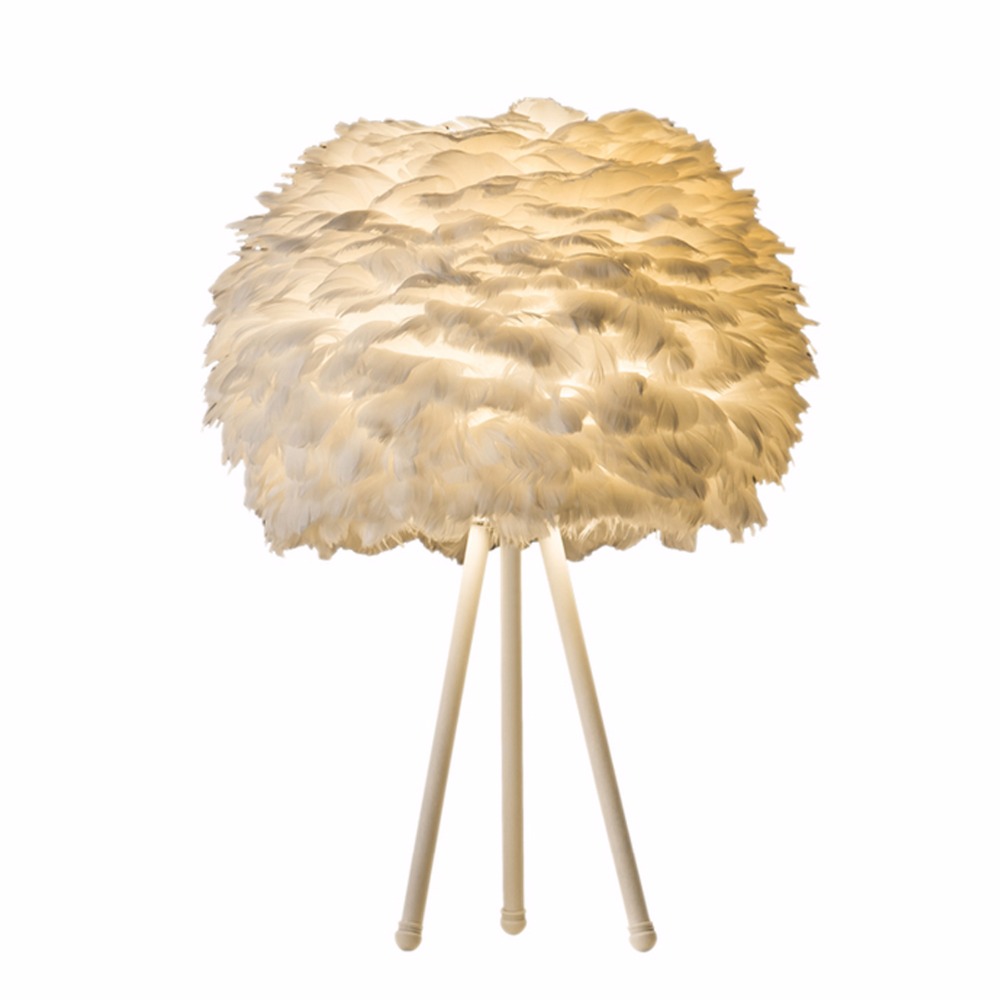 Feather Floor Lamp Table White Or Black Painted Metal