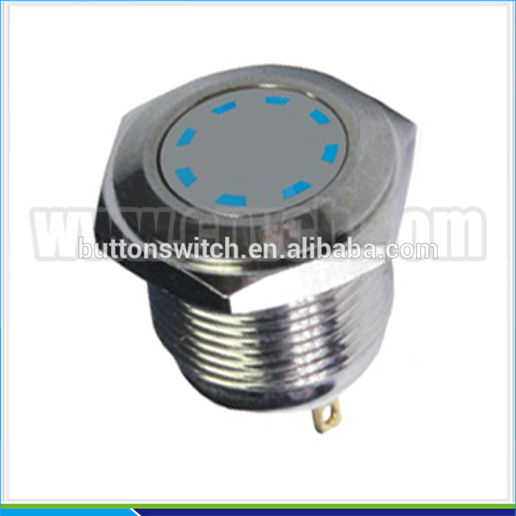 IN16 Wenzhou waterproof copper plated chrome 16mm vandal proof 12VDC multipoint indicator led