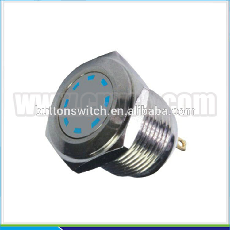 IN16 Wenzhou waterproof copper plated chrome 16mm vandal proof 12VDC multipoint indicator led