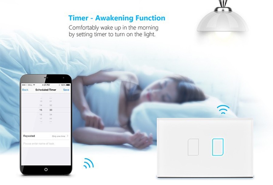 4 Broadlink TC2 1Gang 2Gang 3 Gang Touch Switch,US AU Standard Smart Home Automation,RF433 Wireless Wifi Control Light Wall Switch