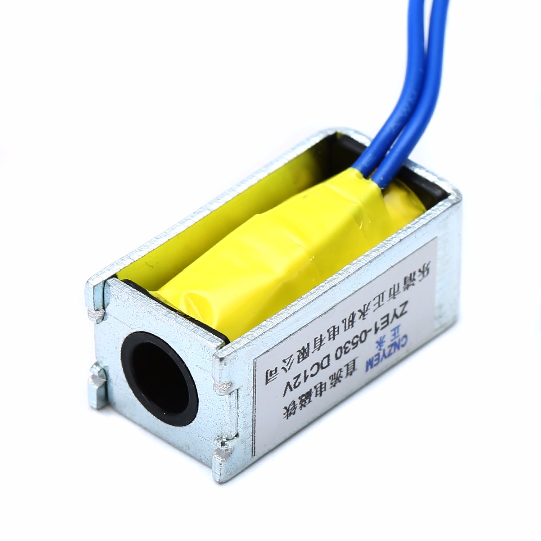 1pc New ZYE1-0530 Electronic Open Frame Style Solenoid Coil DC 12V 1A 10mm Stroke Stable Push Pull Type Electromagnet Mayitr