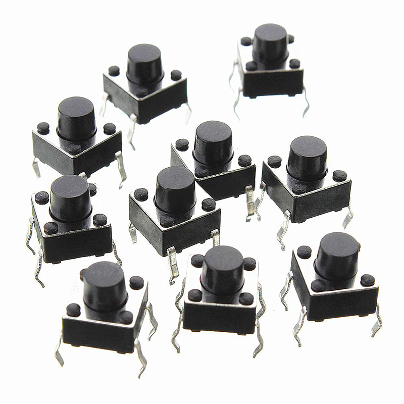 100pcs 4Pin Micro Tactile Push Button Switch Momentary Miniature Tact Pushbutton Switches 6x6x5mm