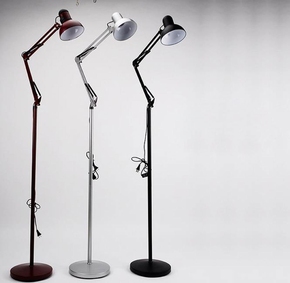 Dark-Red-Silver-Black-mechanical-floor-lamp-home-decorative-light-fixture-lamp-Lighting-E27-socket-vintage