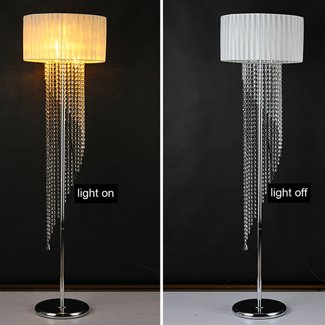 foot-switch-button-switch-Floor-Lamp-E14-metal-cloth-fabric-crystal-brilliant-floor-light-wedding-glass
