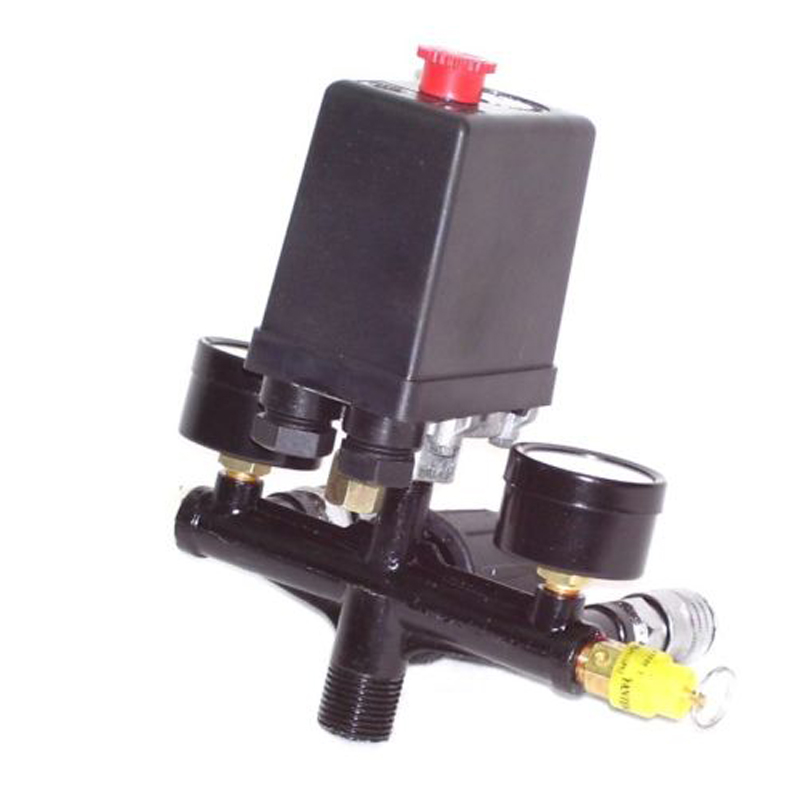 Heavy Duty Air Regulator Compressor Pressure Control Switch Valve with Pressure Monitor 90-120PSI 8.8 Bar AC230V