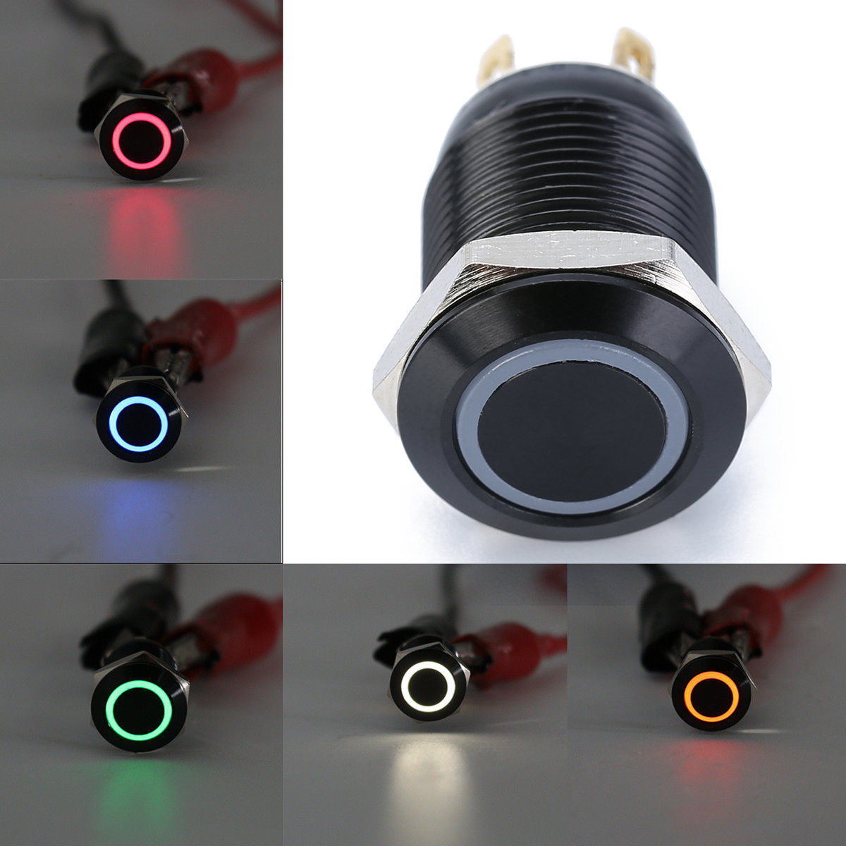 1pc 12V 4Pin 12mm Led Light Metal Push Button Momentary Switch Waterproof Black 1pc 12V 4Pin 12mm Led Light Metal Push Button Momentary Switch Waterproof Black