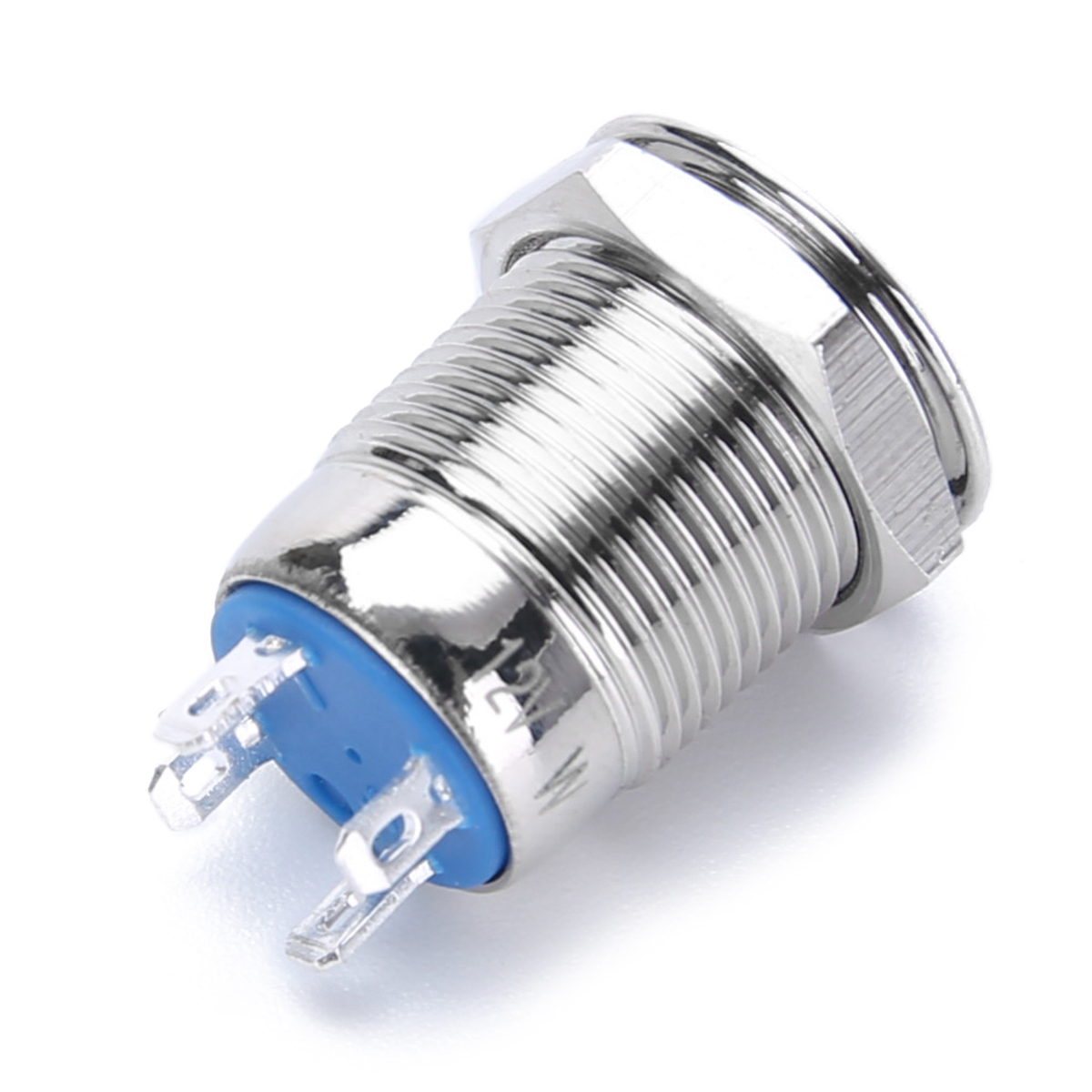 1pc Durable Silver Push Button Switch 4 Pin 12mm Mayitr Waterproof Mini Led Light Metal Momentary Switches for Outdoors Use