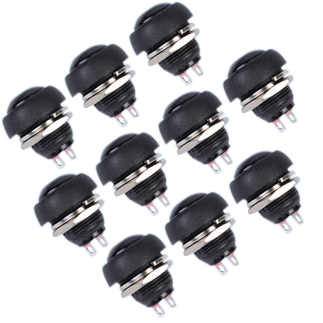 10pcs/lot 12mm Mini Push Button Switch Waterproof Momentary ON/OFF Push Button Switch 250V 10A