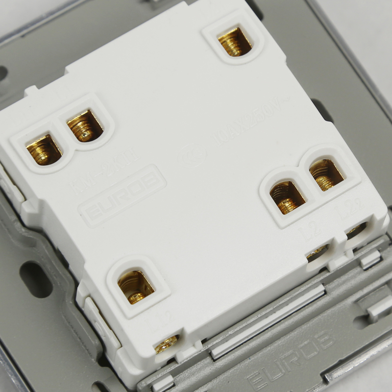 E9 Series Brushed Stainless Steel Gold Wall Switch With fluorescence 2