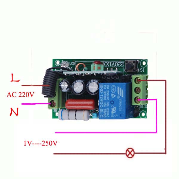 220V 10A Wireless Switch Relay 1CH 433//315MHz 1//2//3 Transmitter Light Lamp Kits