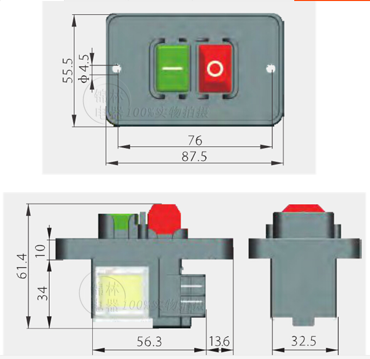 KJD12 Switch Size