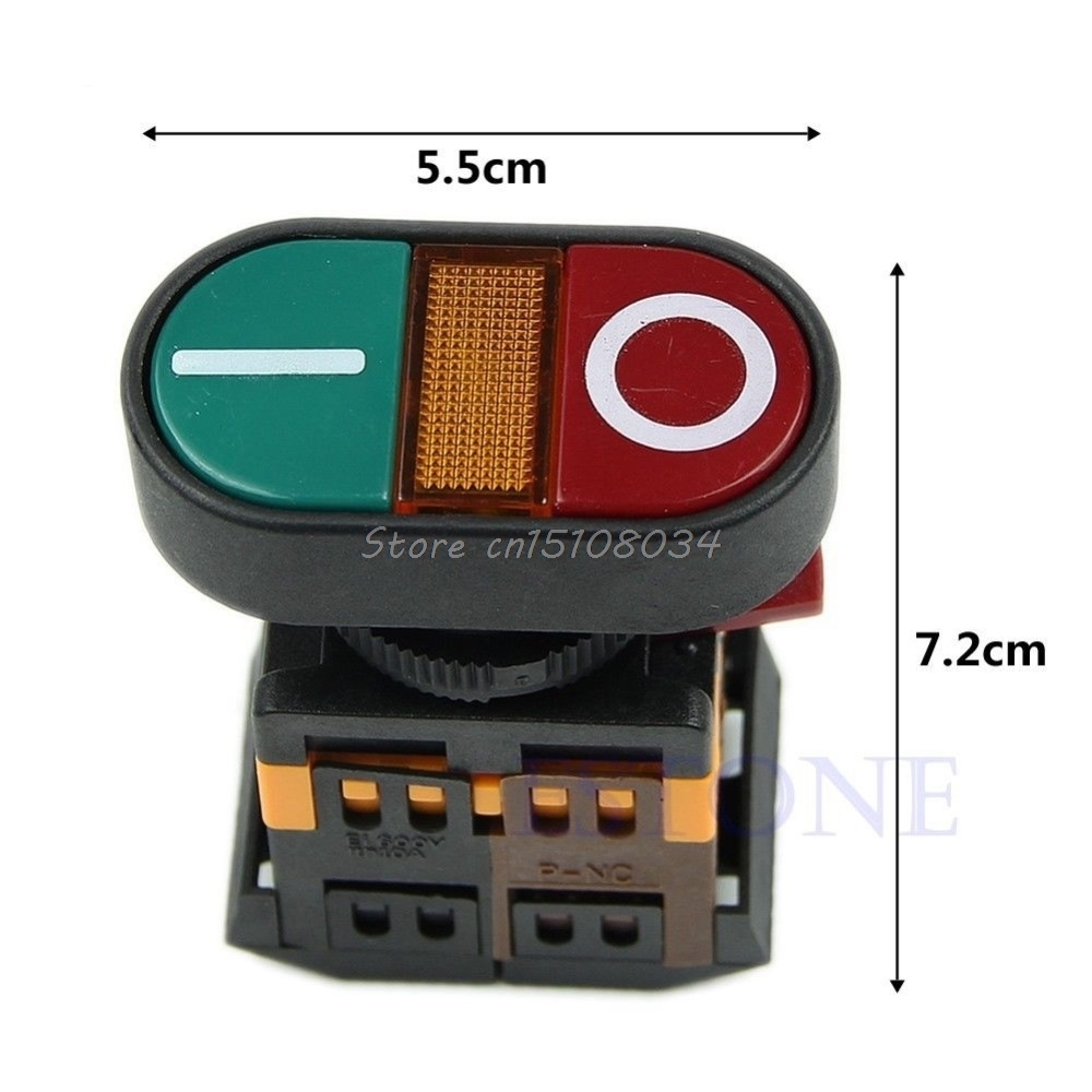 Light Indicator Momentary Switch Red Green Power ON OFF Start Stop Push ...