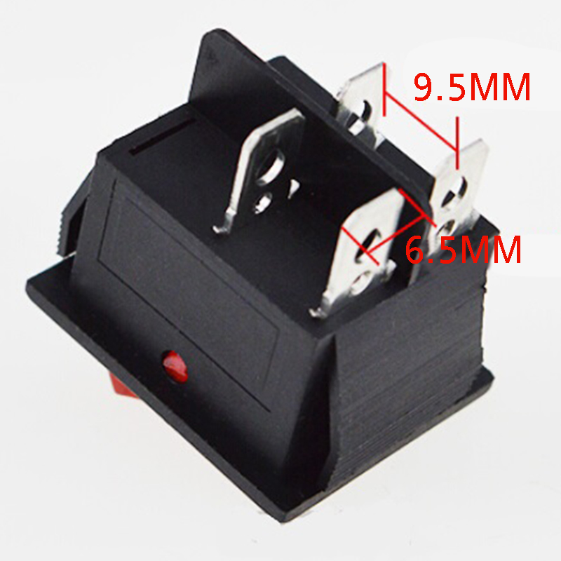 5pcs Red Illuminated Light Rocker Switch with 4 Pin ON/OFF 2 Position 16A/250V 20A/125V KCD4-201