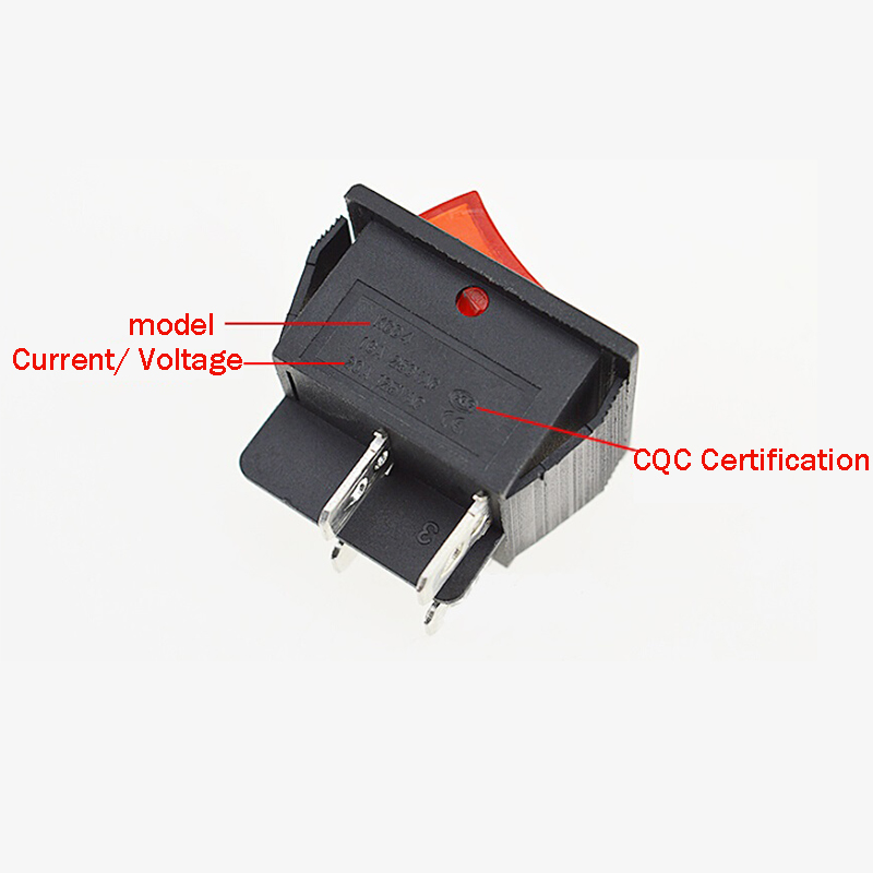 5pcs Red Illuminated Light Rocker Switch with 4 Pin ON/OFF 2 Position 16A/250V 20A/125V KCD4-201