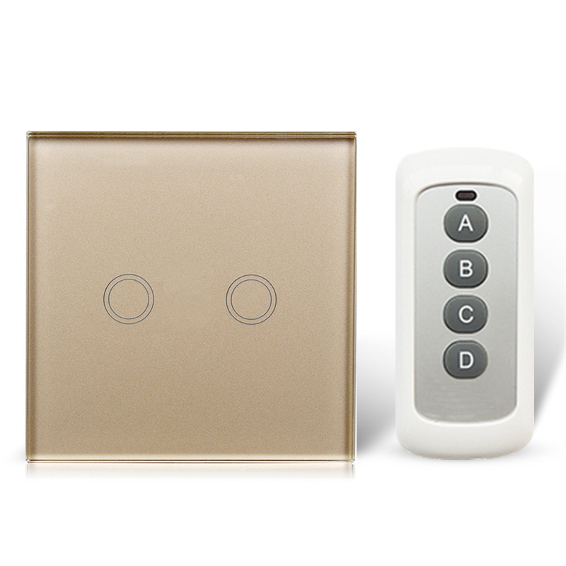 2-Gang-1-way-Remote-control-switch-White-Crystal-Glass-Switch-Panel-Wifi-Wall-Touch-Switch (2)
