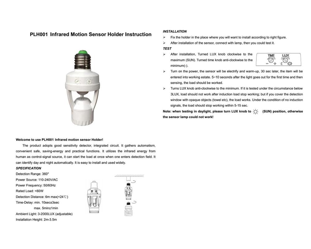 e27 motion sensor