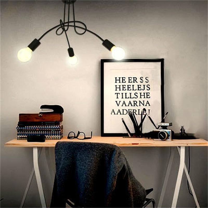 Novelty Ceiling Lights Diy Black Red White Colorful Iron Home