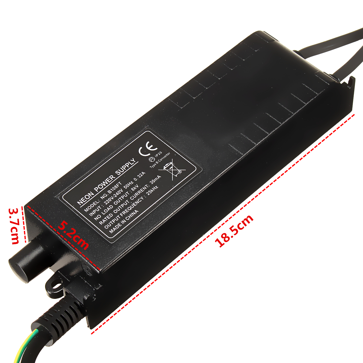 Adjustable Neon Transformer Power Supply 8KV 220V 30mA With Dimmer Neon Ballast EU Plug