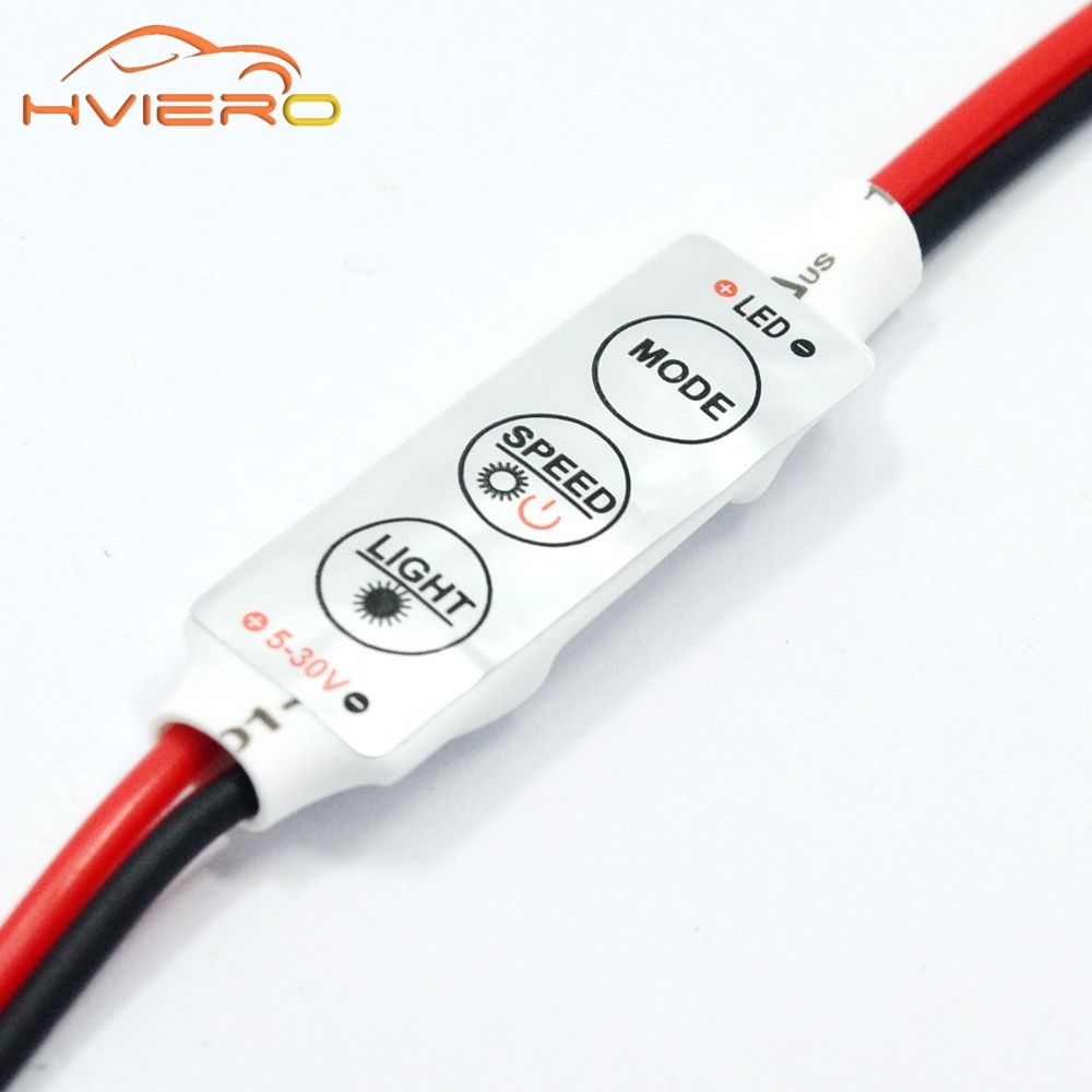 Hviero Mini Single Color LED Light Dimmer Controller 3key for 2835 3528 5050 LED 5-30V Flexible Strip