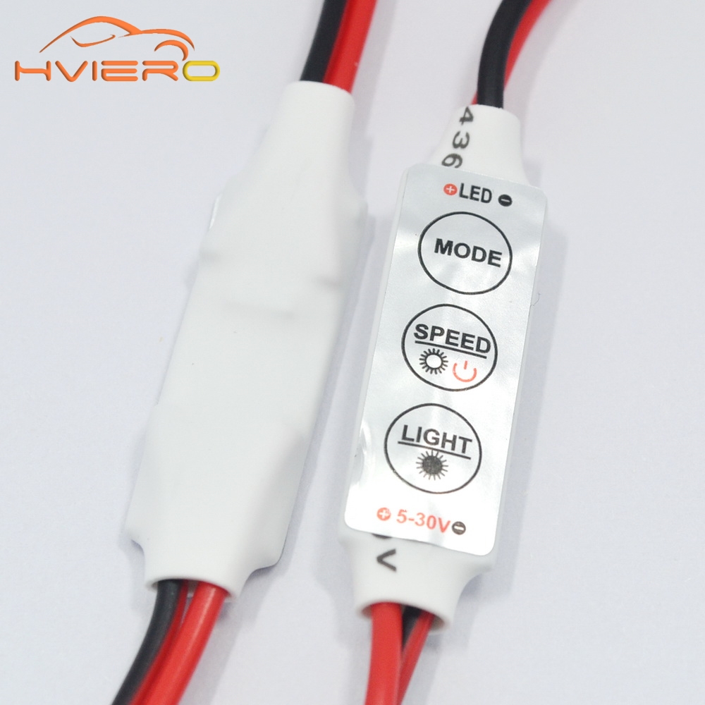 Hviero Mini Single Color LED Light Dimmer Controller 3key for 2835 3528 5050 LED 5-30V Flexible Strip