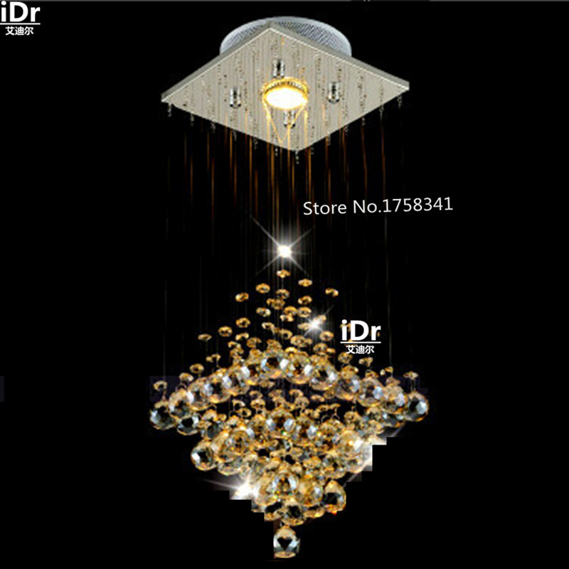 Modern Crystal Chandelier Penthouse Stair Long Hallway Entrance