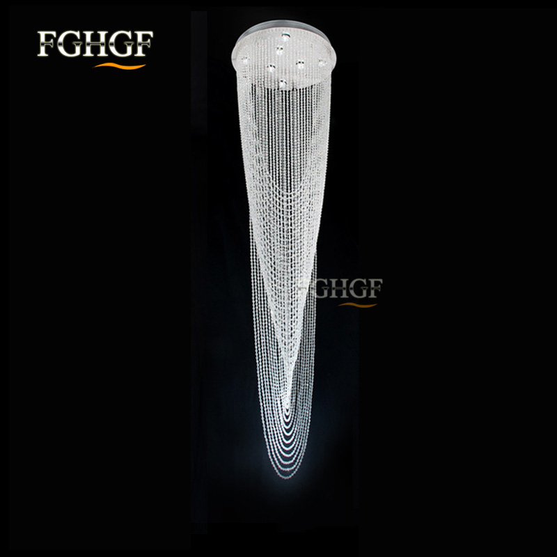 Luxury Large Crystal Chandelier Light Fixture for Lobby Staircase Stairs Foyer Long Spiral Crystal Light Lustre Chandeliers Lamp (4)