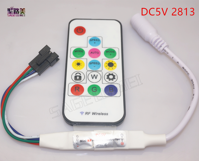 DC5V-24V-ws2812b-ws2813-DC12V-2811-Digital-4RGB-Strip-LED-Controller-14Key-RF-Wireless-Remote-2048Pixels