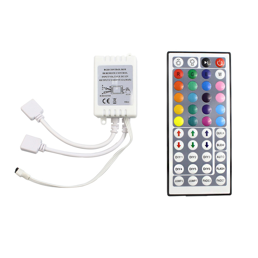 DC12V-Mini-44Key-Dual-Connectors-LED-RGB-Controler-IR-Remote-Controller-For-3528-5050-RGB-LED