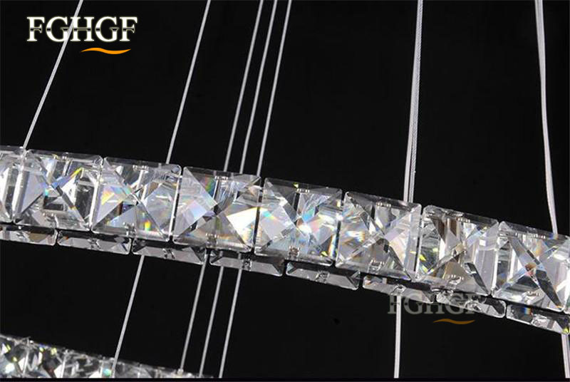 Modern LED Diamond Ring Chandeliers Chrome Mirror Finish Stainless Steel Room Hanging Lamp LED Chandelier Lustres (4)