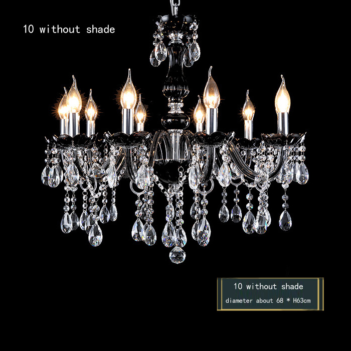 Modern Luxury Bar Cafe Shop Crystal Chandelier Black 15 12 10 8 6