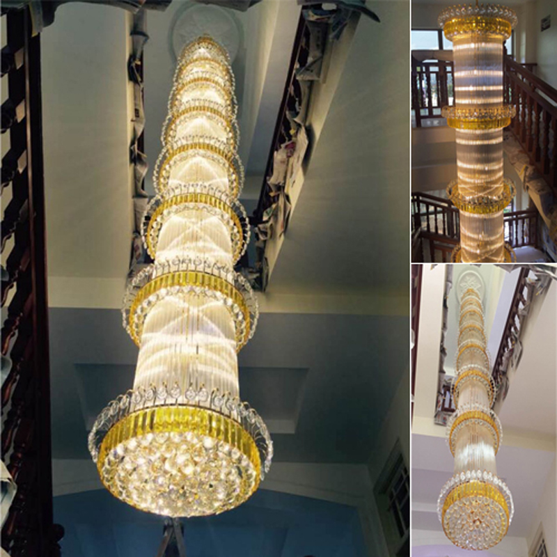 Spiral Design Large Crystal Chandelier Lighting Lustre High