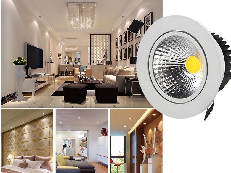 [DBF] Super Bright Recessed LED Dimmable Downlight COB 5W 7W 9W 12W LED Spot light LED decoration Ceiling Lamp AC 110V 220V (5)