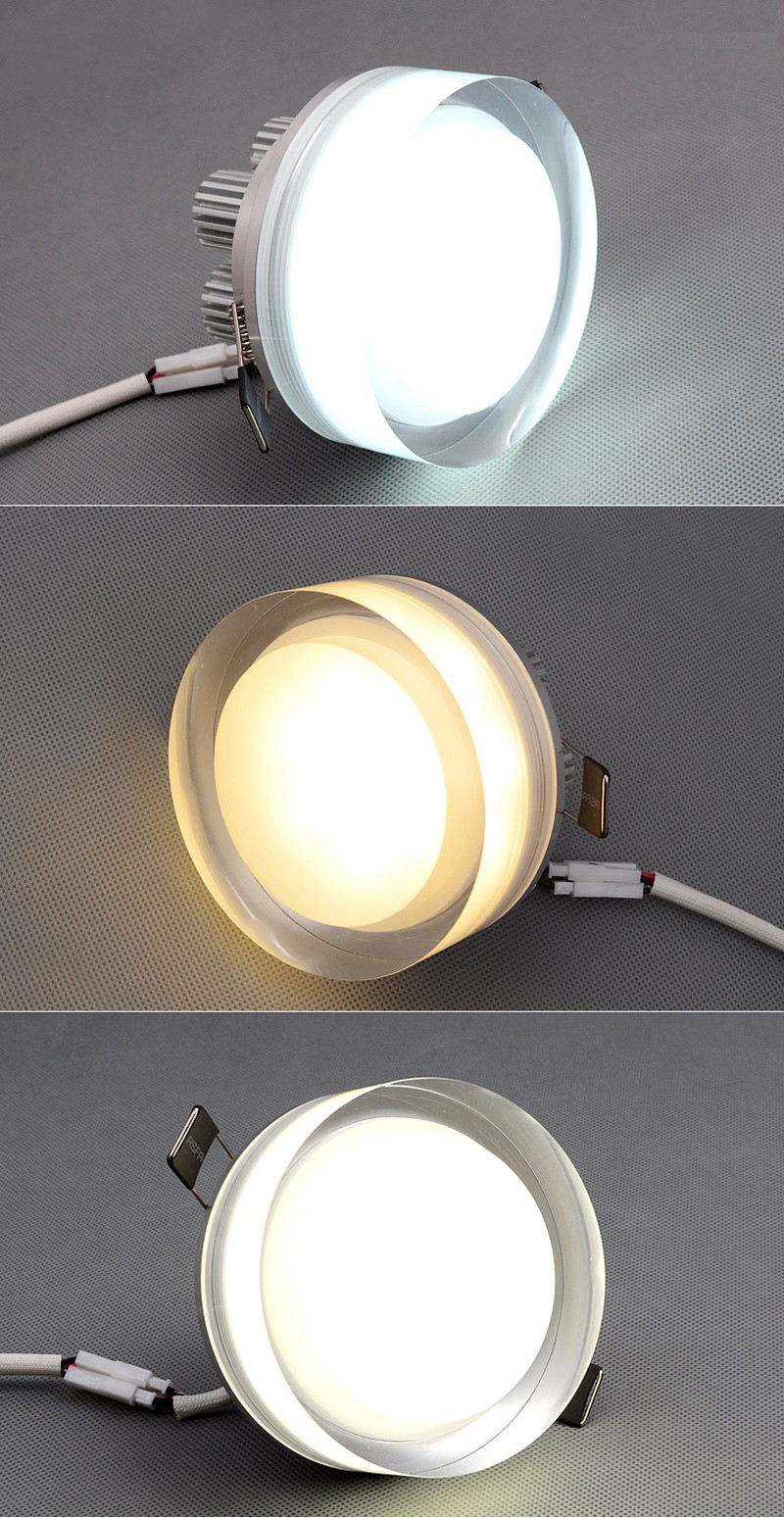  SquareRound  ceiling lamp Crystal LED Downlight 1W3W5W9W  LED Ceiling Lamp Corridor Lights AC110V220V LED Spot Light (3)