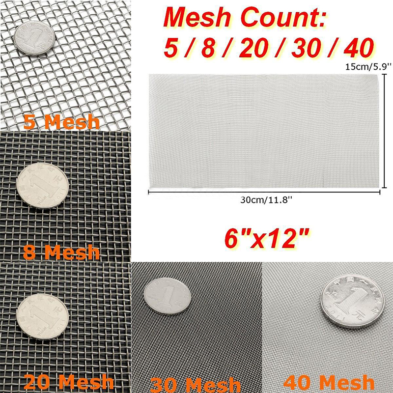 1pc Stainless Steel Woven Wire High Quality Screening Filter Sheet 5/8/20/30/40 Mesh